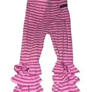 Matilda Jane 18-24 Ruffle Benny Leggings Pink Striped Pants